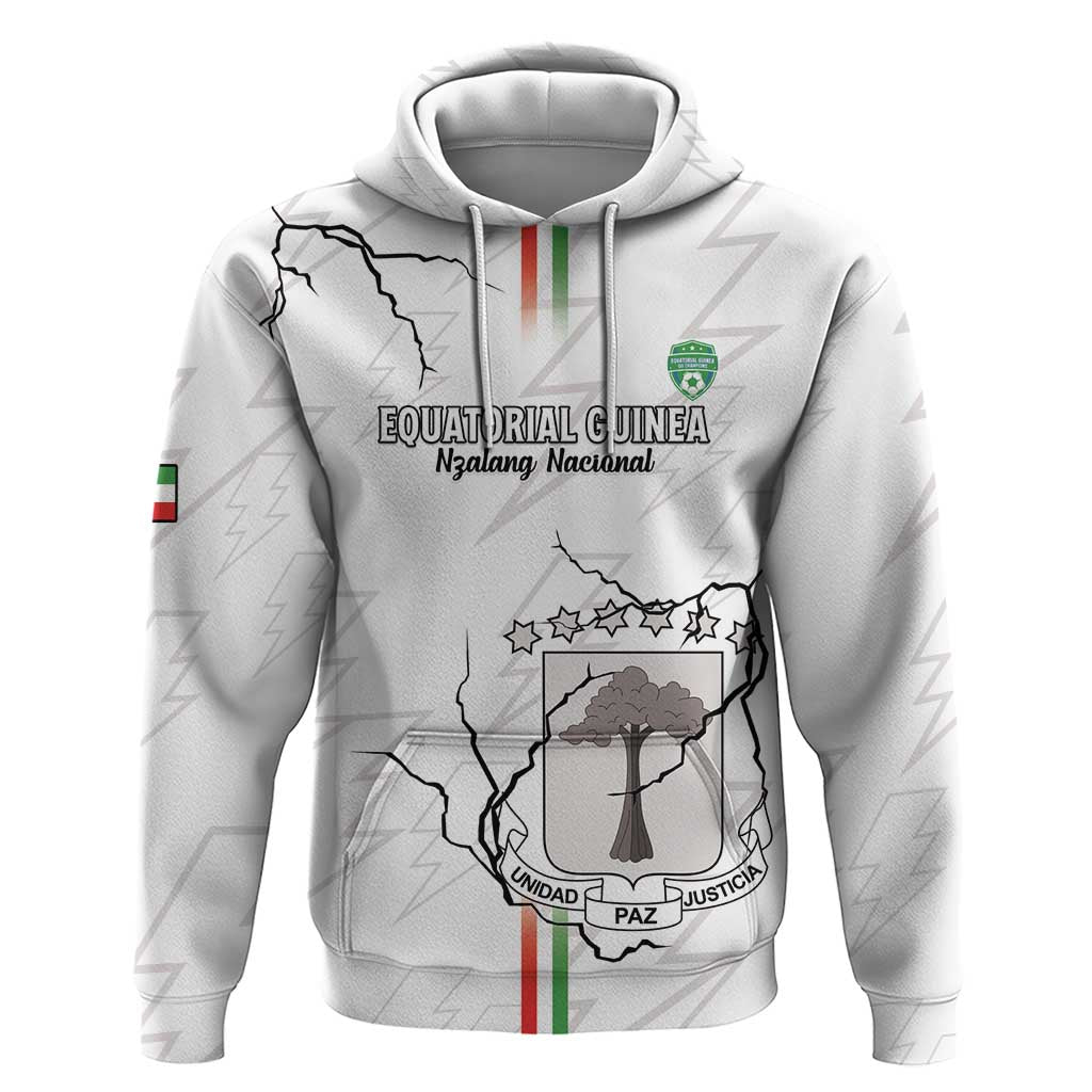 Custom Equatorial Guinea Football Hoodie Allez Nzalang Nacional - White Version