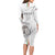 Custom Equatorial Guinea Football Long Sleeve Bodycon Dress Allez Nzalang Nacional - White Version