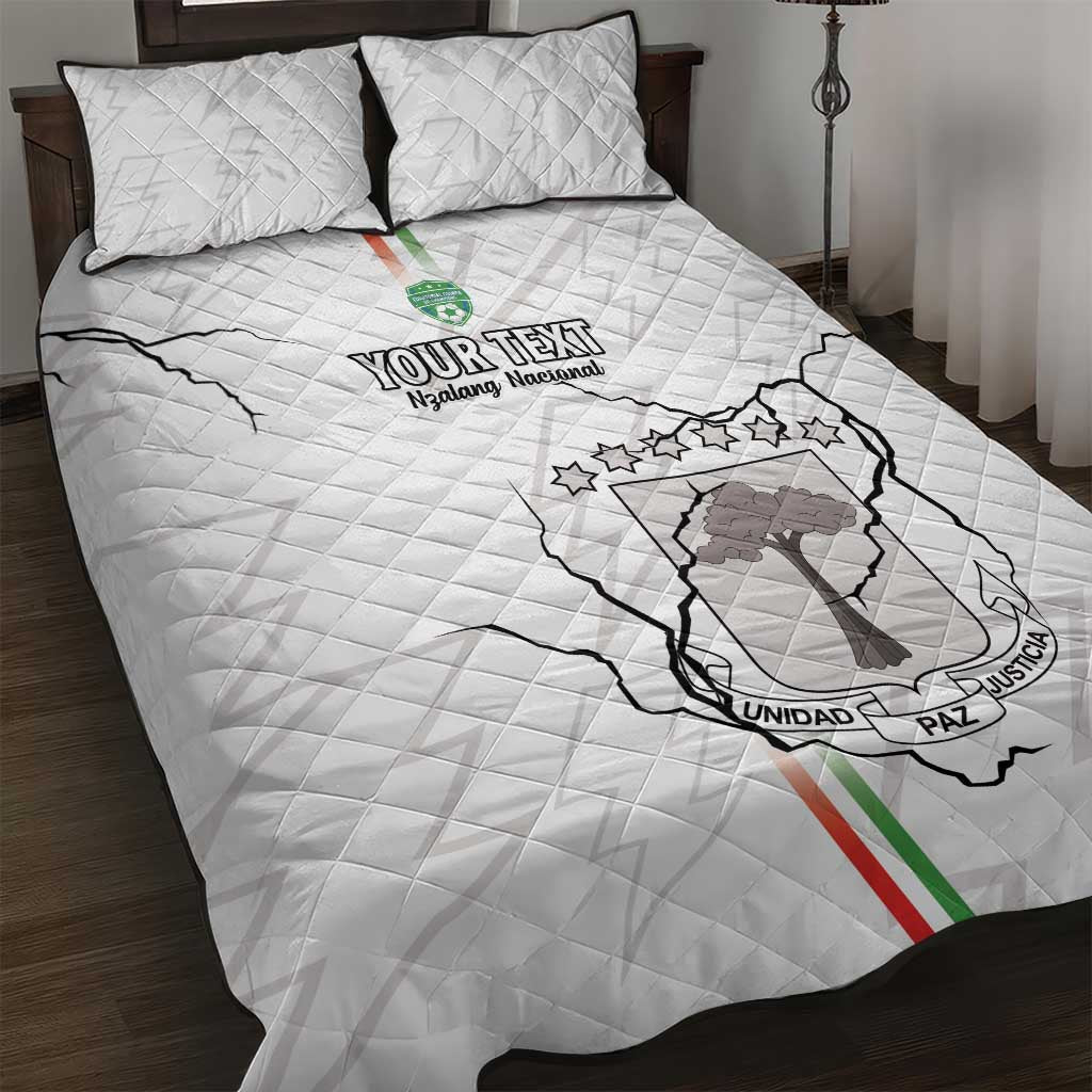 Custom Equatorial Guinea Football Quilt Bed Set Allez Nzalang Nacional - White Version