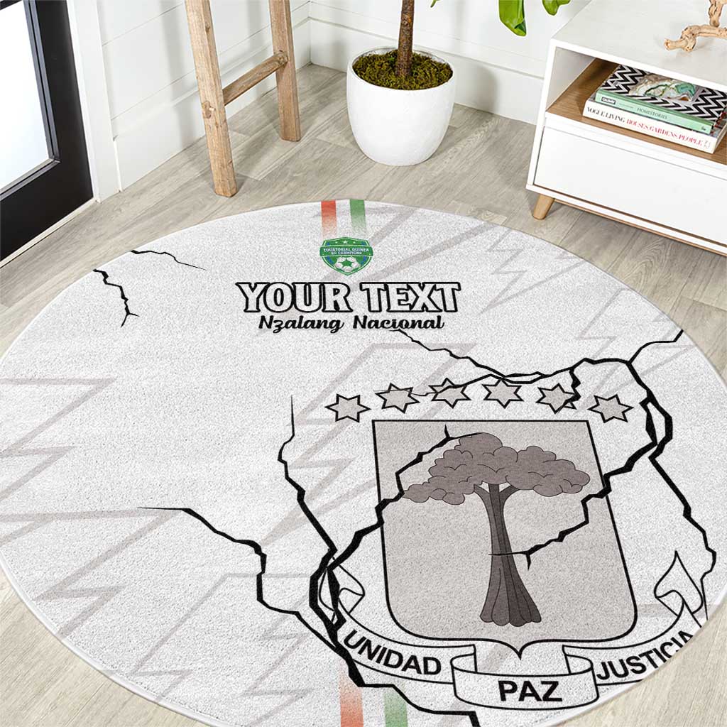 Custom Equatorial Guinea Football Round Carpet Allez Nzalang Nacional - White Version