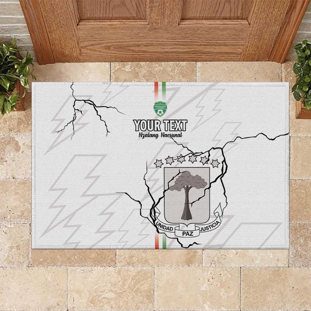 Custom Equatorial Guinea Football Rubber Doormat Allez Nzalang Nacional - White Version