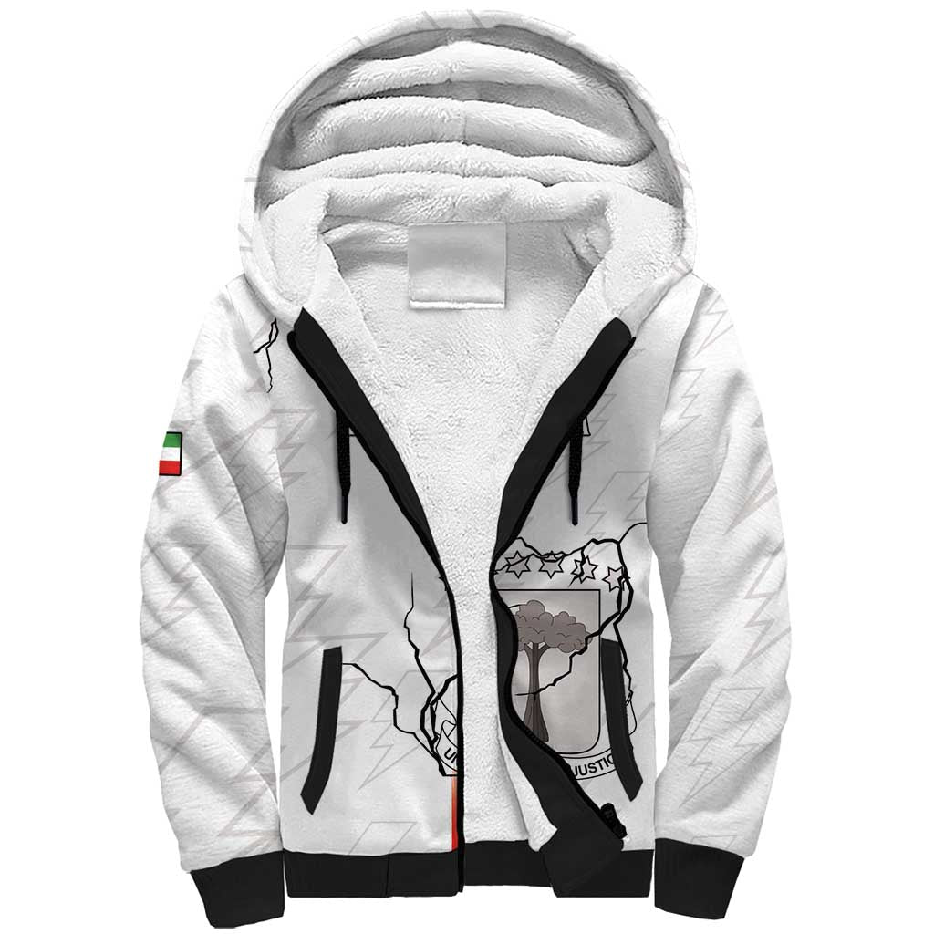 Custom Equatorial Guinea Football Sherpa Hoodie Allez Nzalang Nacional - White Version