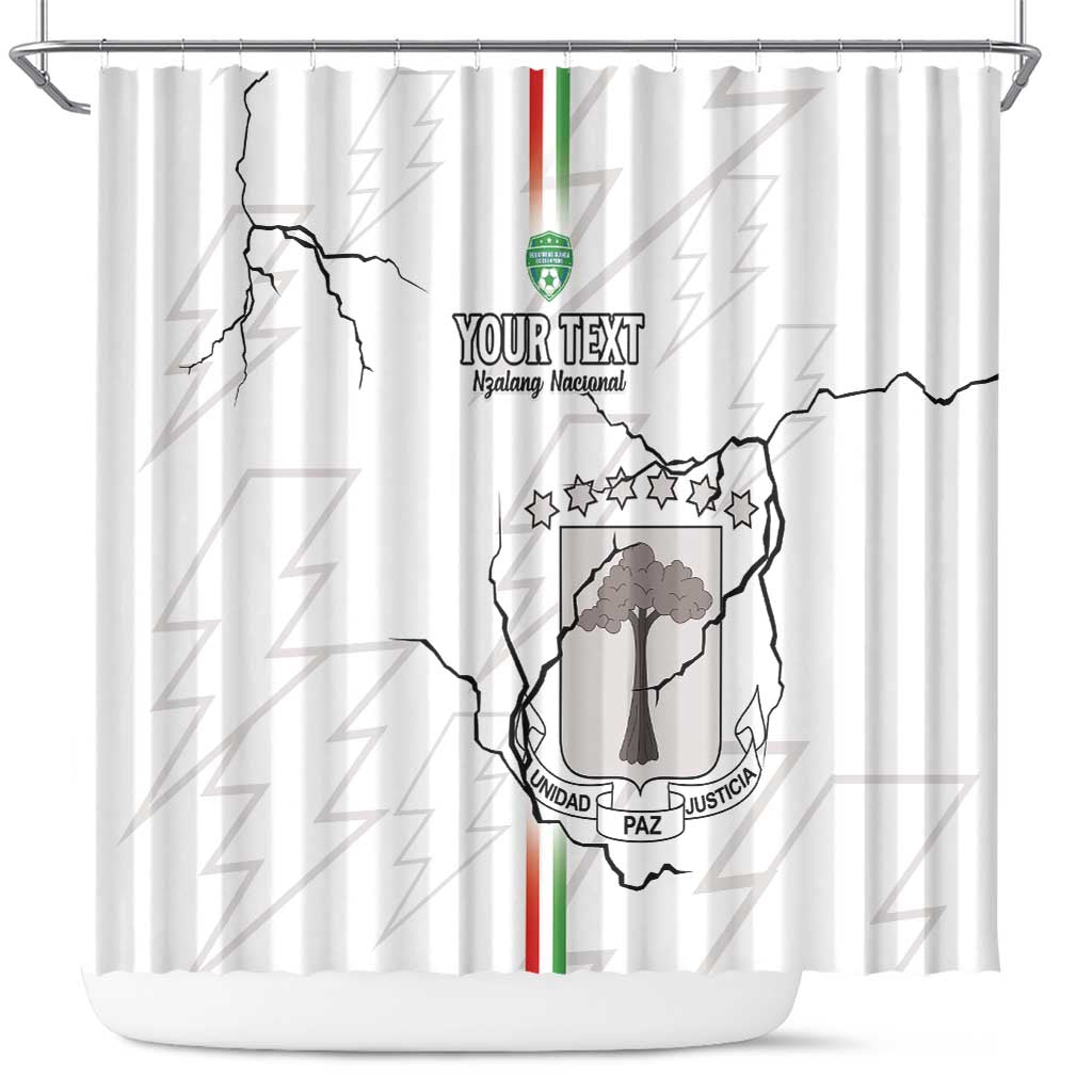 Custom Equatorial Guinea Football Shower Curtain Allez Nzalang Nacional - White Version