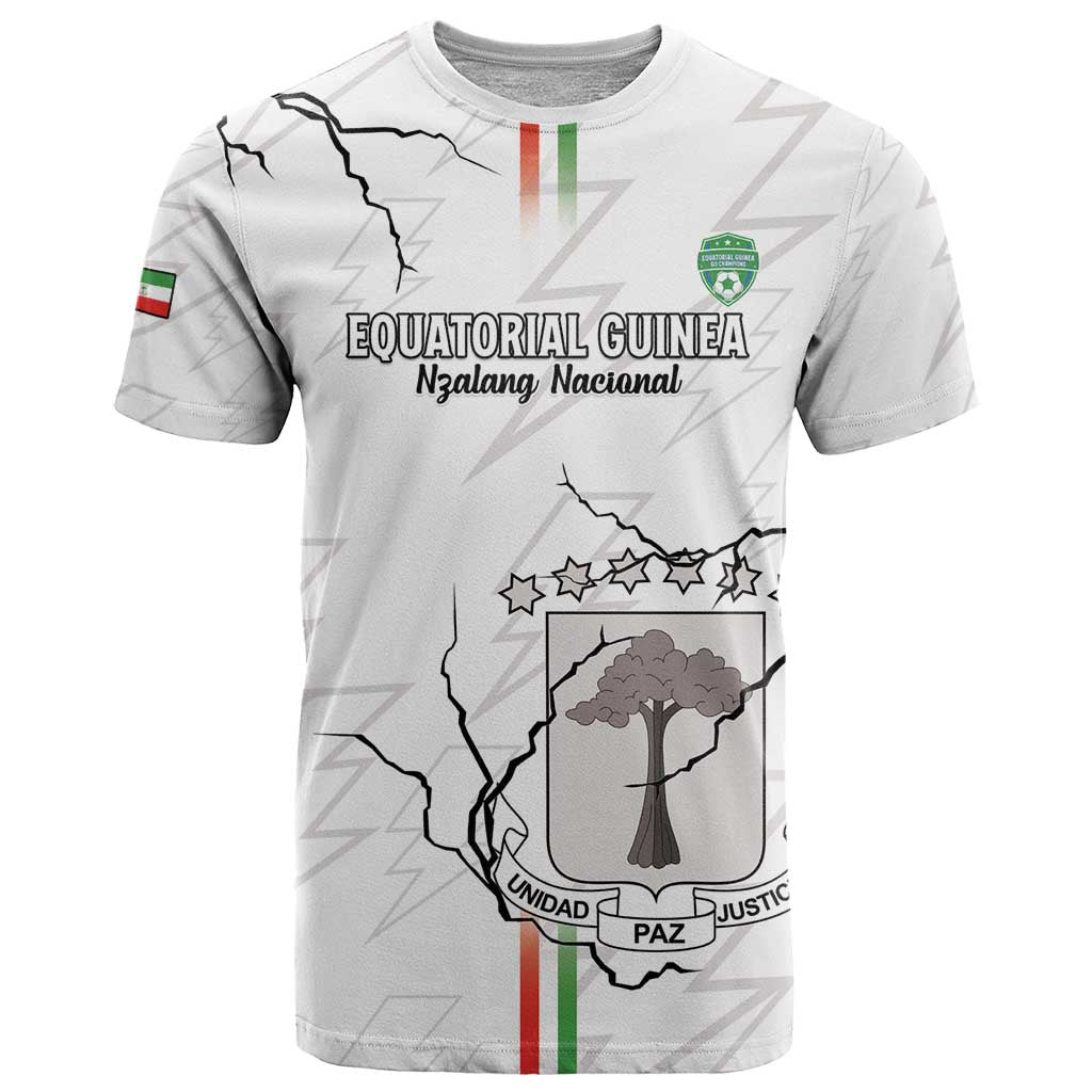 Custom Equatorial Guinea Football T Shirt Allez Nzalang Nacional - White Version