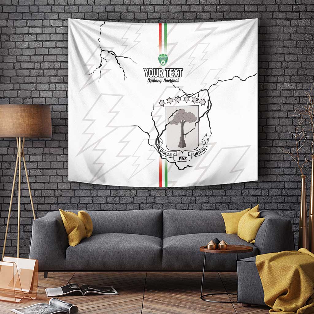 Custom Equatorial Guinea Football Tapestry Allez Nzalang Nacional - White Version