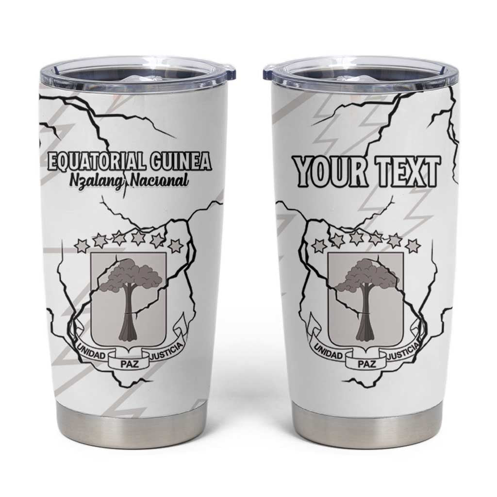 Custom Equatorial Guinea Football Tumbler Cup Allez Nzalang Nacional - White Version