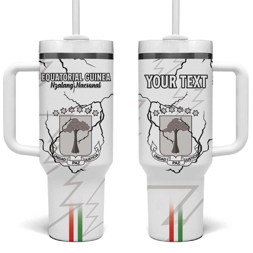 Custom Equatorial Guinea Football Tumbler With Handle Allez Nzalang Nacional - White Version