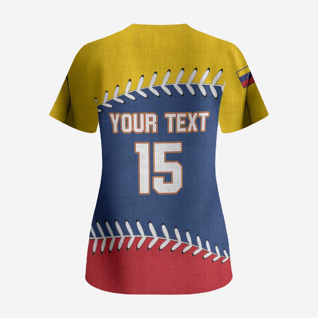 Custom Venezuela Baseball Champions Scrub Top Vinotinto Glory 2026