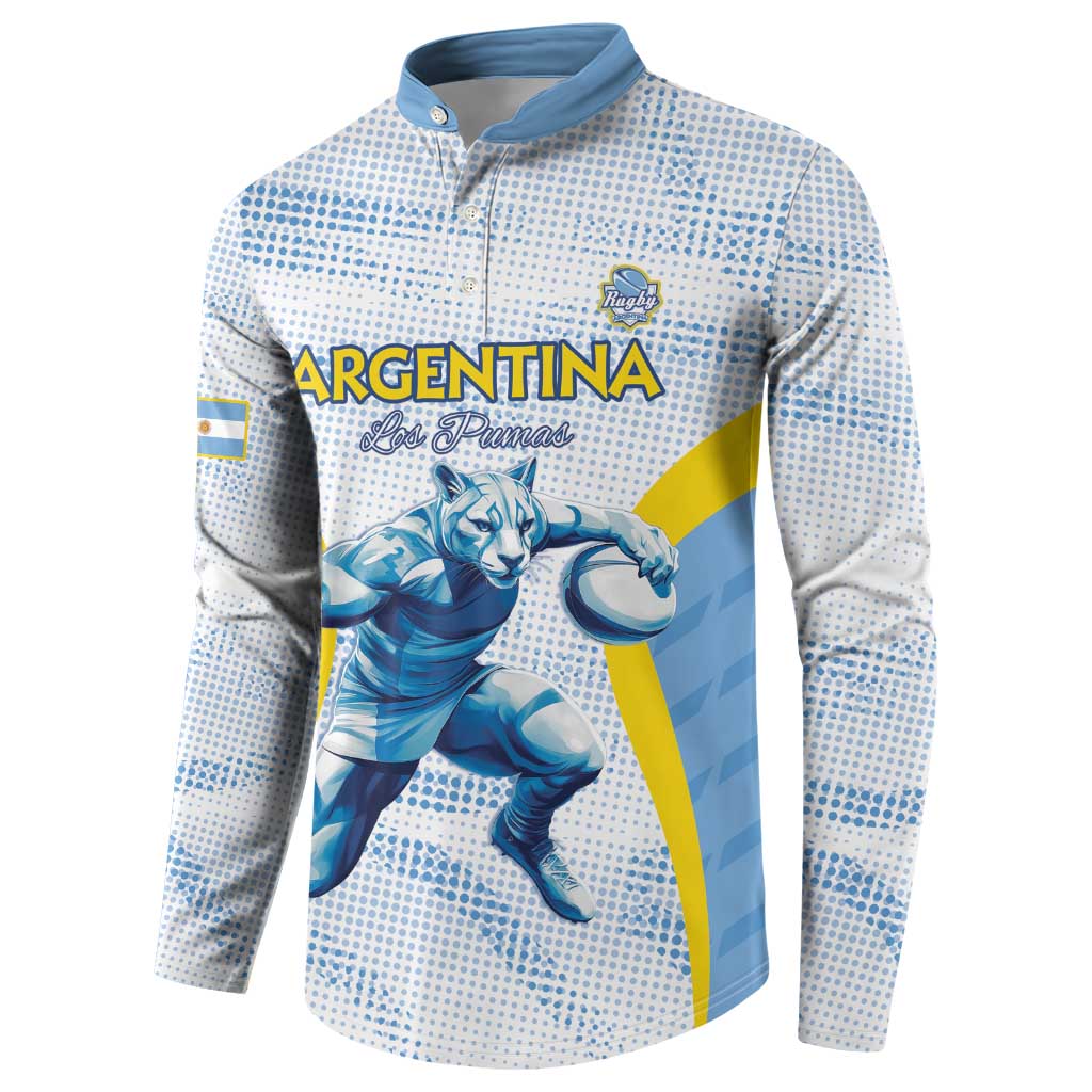 Argentina Rugby Custom Button Sweatshirt Pumas Mascot - Sporty Style