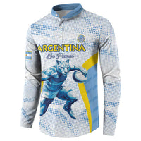 Argentina Rugby Custom Button Sweatshirt Pumas Mascot - Sporty Style