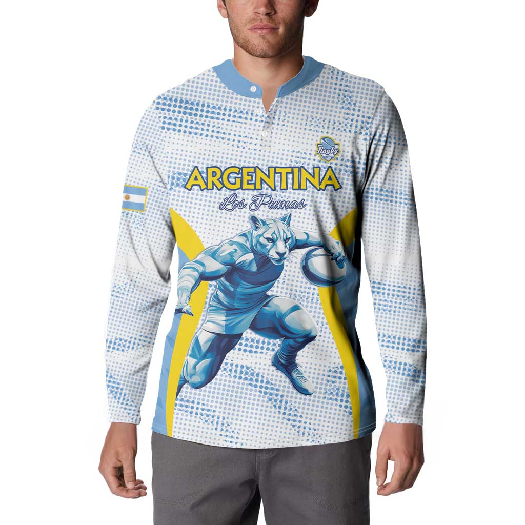Argentina Rugby Custom Button Sweatshirt Pumas Mascot - Sporty Style