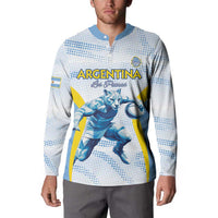 Argentina Rugby Custom Button Sweatshirt Pumas Mascot - Sporty Style