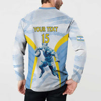 Argentina Rugby Custom Button Sweatshirt Pumas Mascot - Sporty Style
