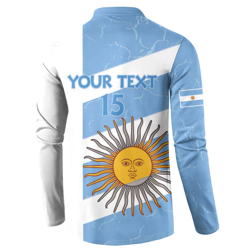 Argentina Rugby Custom Button Sweatshirt Go Los Pumas