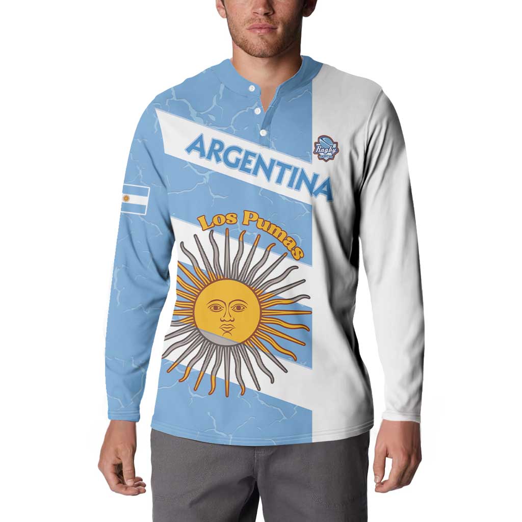 Argentina Rugby Custom Button Sweatshirt Go Los Pumas