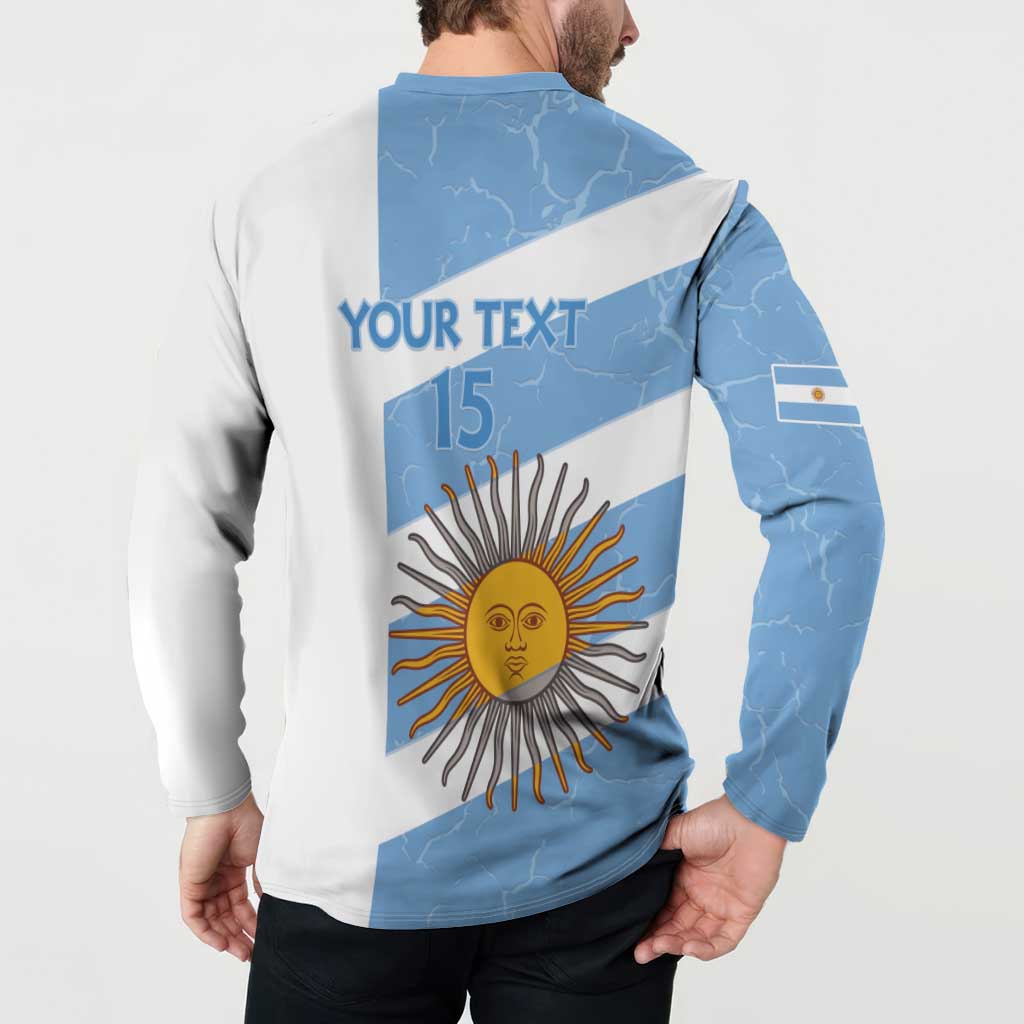 Argentina Rugby Custom Button Sweatshirt Go Los Pumas