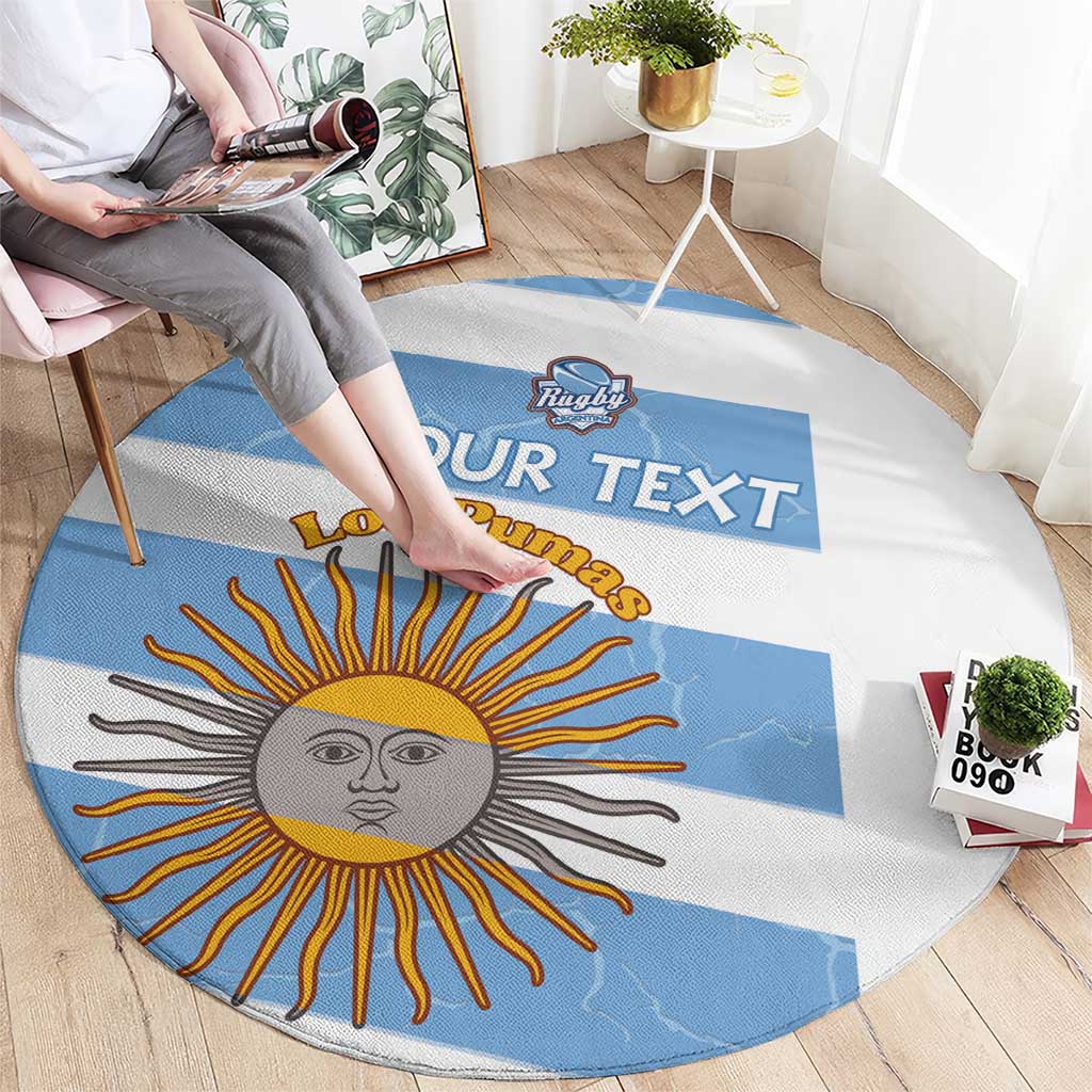 Argentina Rugby Custom Round Carpet Go Los Pumas