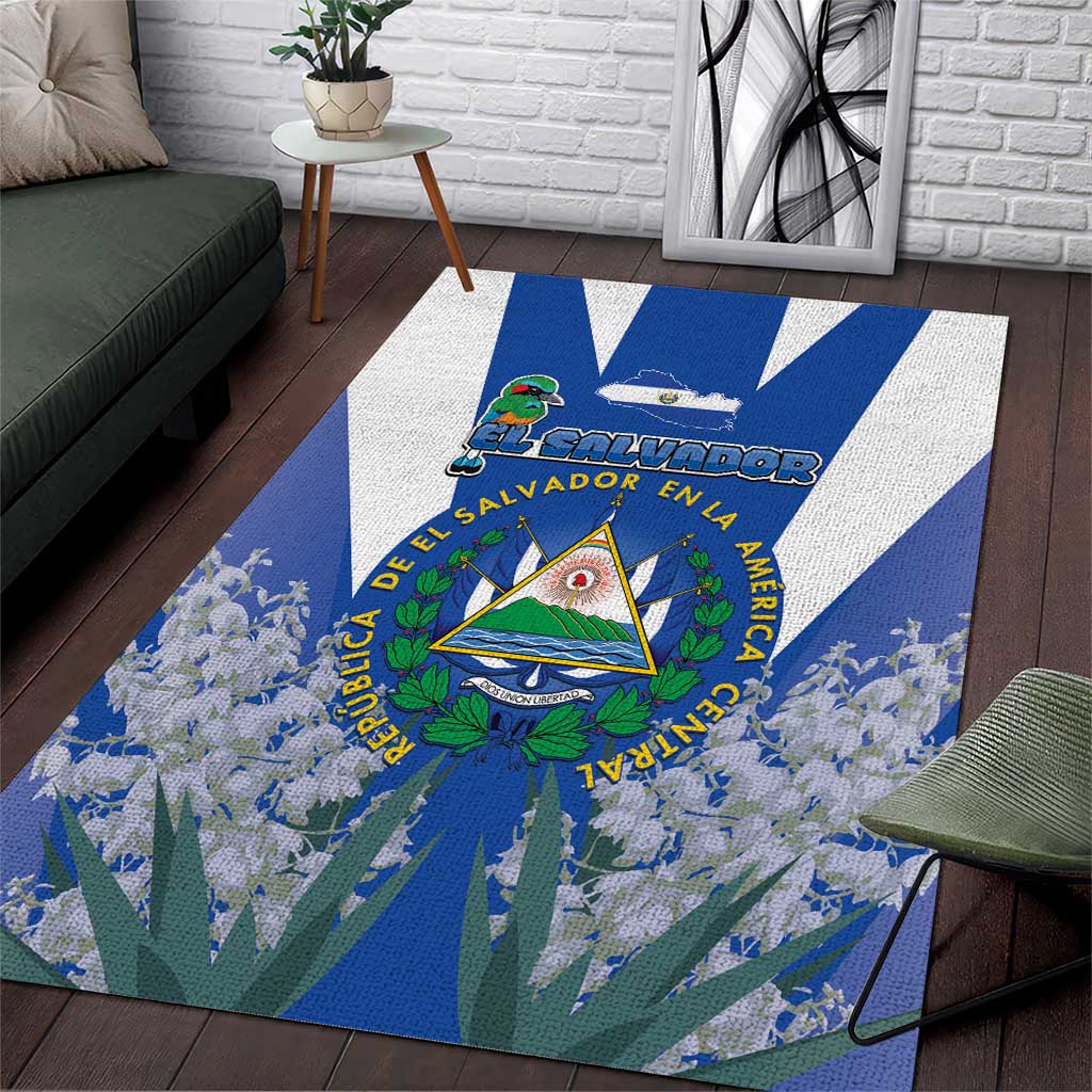 El Salvador Area Rug Turquoise-Browed Motmot With Coat Of Arms - Wonder Print Shop