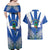 El Salvador Couples Matching Off Shoulder Maxi Dress and Hawaiian Shirt Turquoise-Browed Motmot With Coat Of Arms - Wonder Print Shop