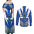 El Salvador Couples Matching Off Shoulder Maxi Dress and Long Sleeve Button Shirt Turquoise-Browed Motmot With Coat Of Arms - Wonder Print Shop