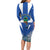 El Salvador Long Sleeve Bodycon Dress Turquoise-Browed Motmot With Coat Of Arms - Wonder Print Shop