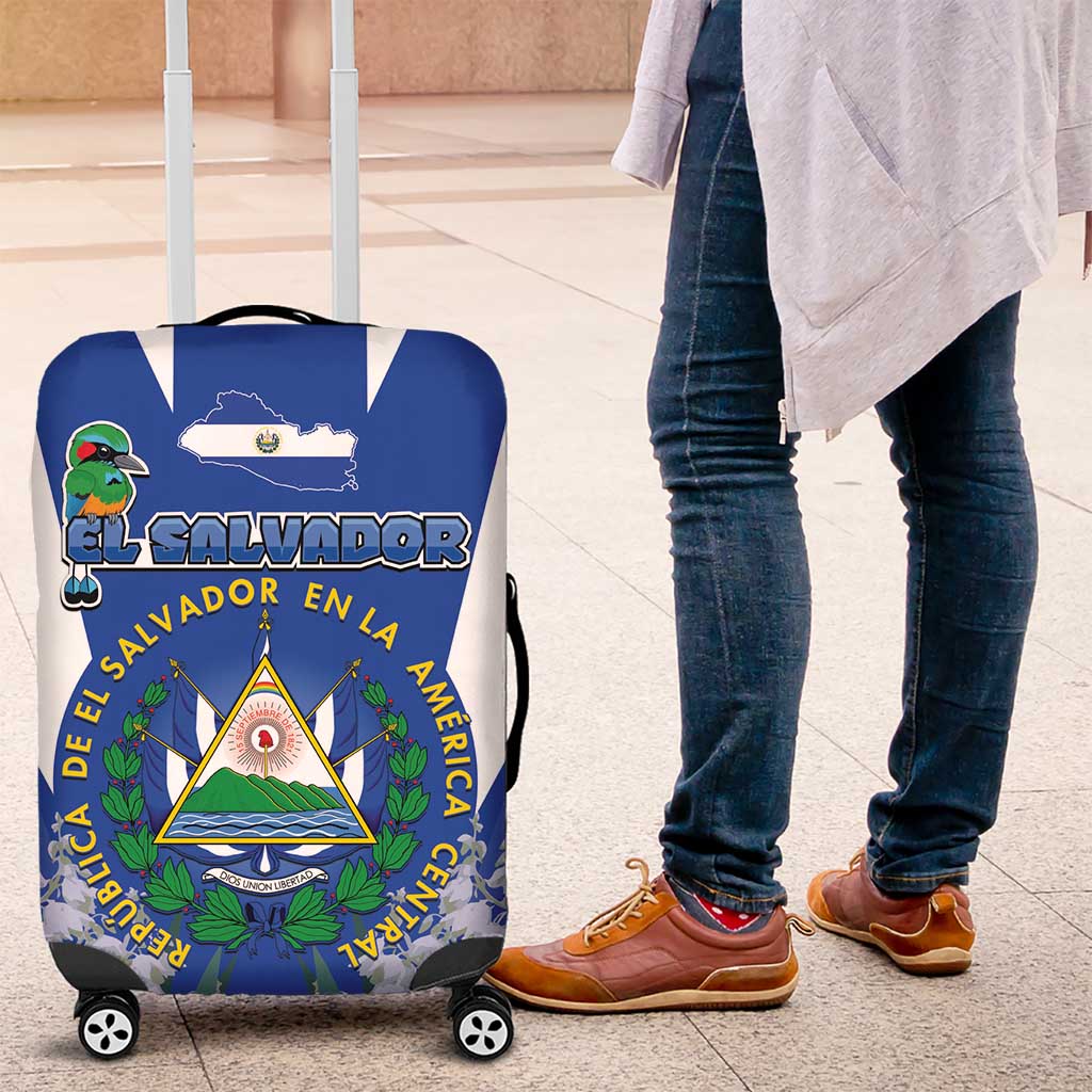 El Salvador Luggage Cover Turquoise-Browed Motmot With Coat Of Arms - Wonder Print Shop