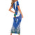 El Salvador Short Sleeve Bodycon Dress Turquoise-Browed Motmot With Coat Of Arms - Wonder Print Shop