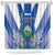 El Salvador Shower Curtain Turquoise-Browed Motmot With Coat Of Arms