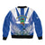 El Salvador Sleeve Zip Bomber Jacket Turquoise-Browed Motmot With Coat Of Arms - Wonder Print Shop