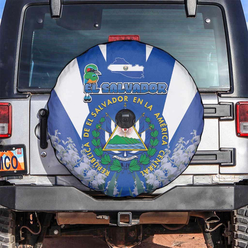 El Salvador Spare Tire Cover Turquoise-Browed Motmot With Coat Of Arms - Wonder Print Shop