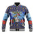 Barbados Christmas Baseball Jacket Pelican With Poinsettia - Wonder Print Shop