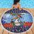 Barbados Christmas Beach Blanket Pelican With Poinsettia - Wonder Print Shop