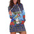 Barbados Christmas Hoodie Dress Pelican With Poinsettia - Wonder Print Shop