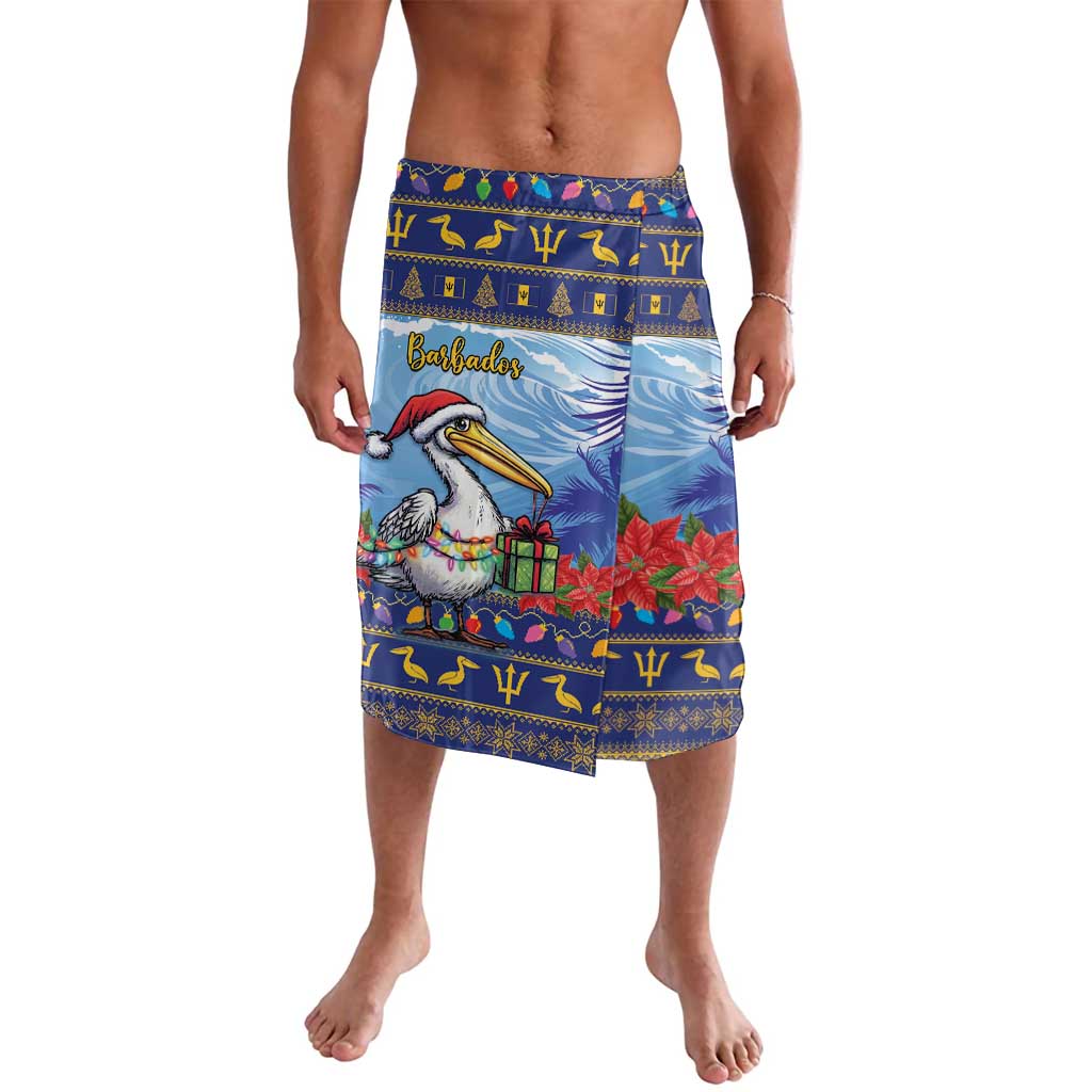 Barbados Christmas Lavalava Pelican With Poinsettia - Wonder Print Shop