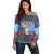 Barbados Christmas Off Shoulder Sweater Pelican With Poinsettia - Wonder Print Shop