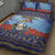 Barbados Christmas Quilt Bed Set Pelican With Poinsettia - Wonder Print Shop