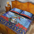 Barbados Christmas Quilt Bed Set Pelican With Poinsettia - Wonder Print Shop