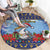 Barbados Christmas Round Carpet Pelican With Poinsettia