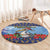 Barbados Christmas Round Carpet Pelican With Poinsettia