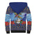 Barbados Christmas Sherpa Hoodie Pelican With Poinsettia - Wonder Print Shop