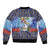 Barbados Christmas Sleeve Zip Bomber Jacket Pelican With Poinsettia - Wonder Print Shop