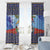 Barbados Christmas Window Curtain Pelican With Poinsettia - Wonder Print Shop