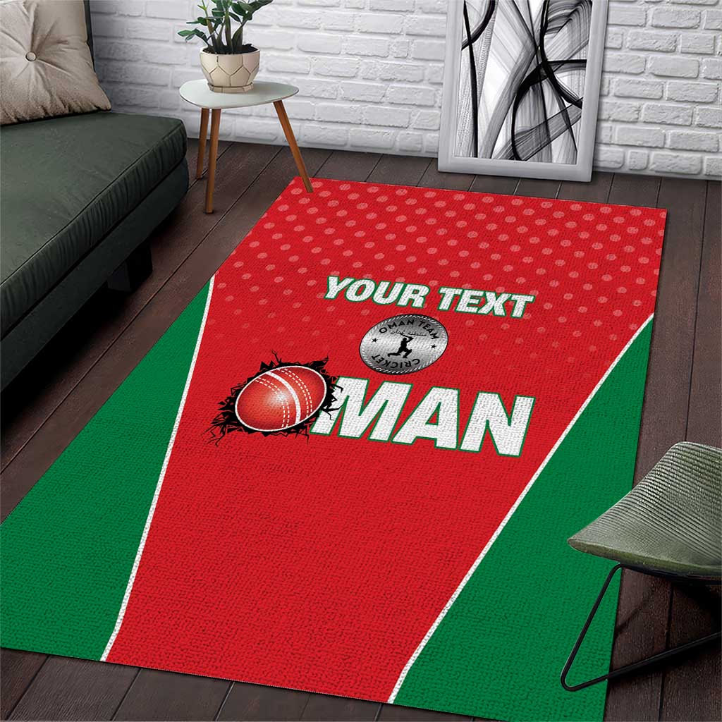 Custom Oman Cricket Area Rug We Are Champions