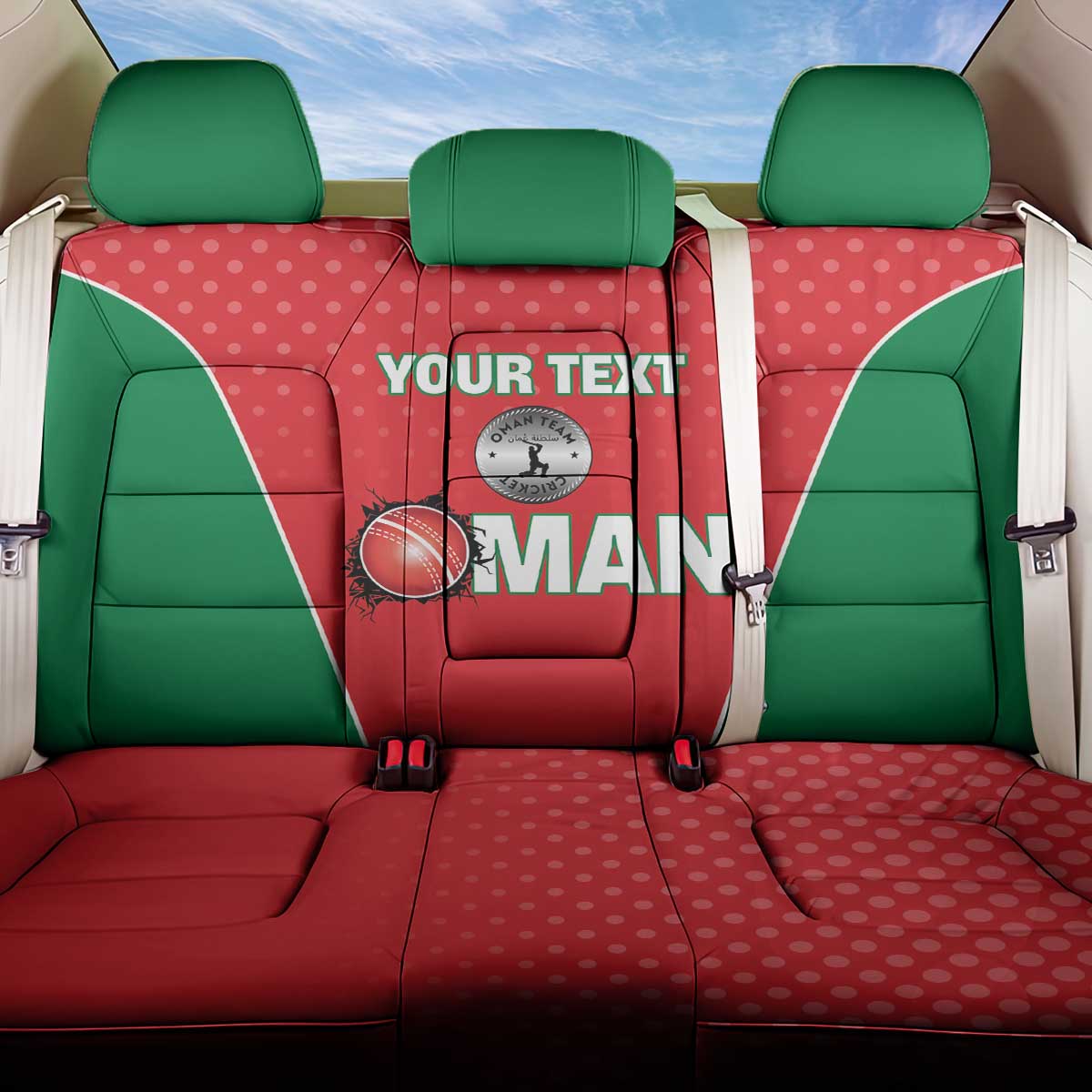 Custom Oman Cricket Back Car Seat Cover We Are Champions - Wonder Print Shop