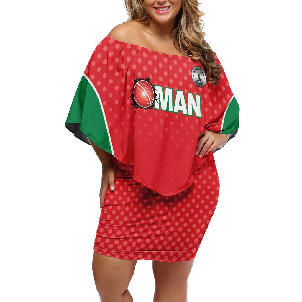 Custom Oman Cricket Off Shoulder Short Dress We Are Champions - Wonder Print Shop