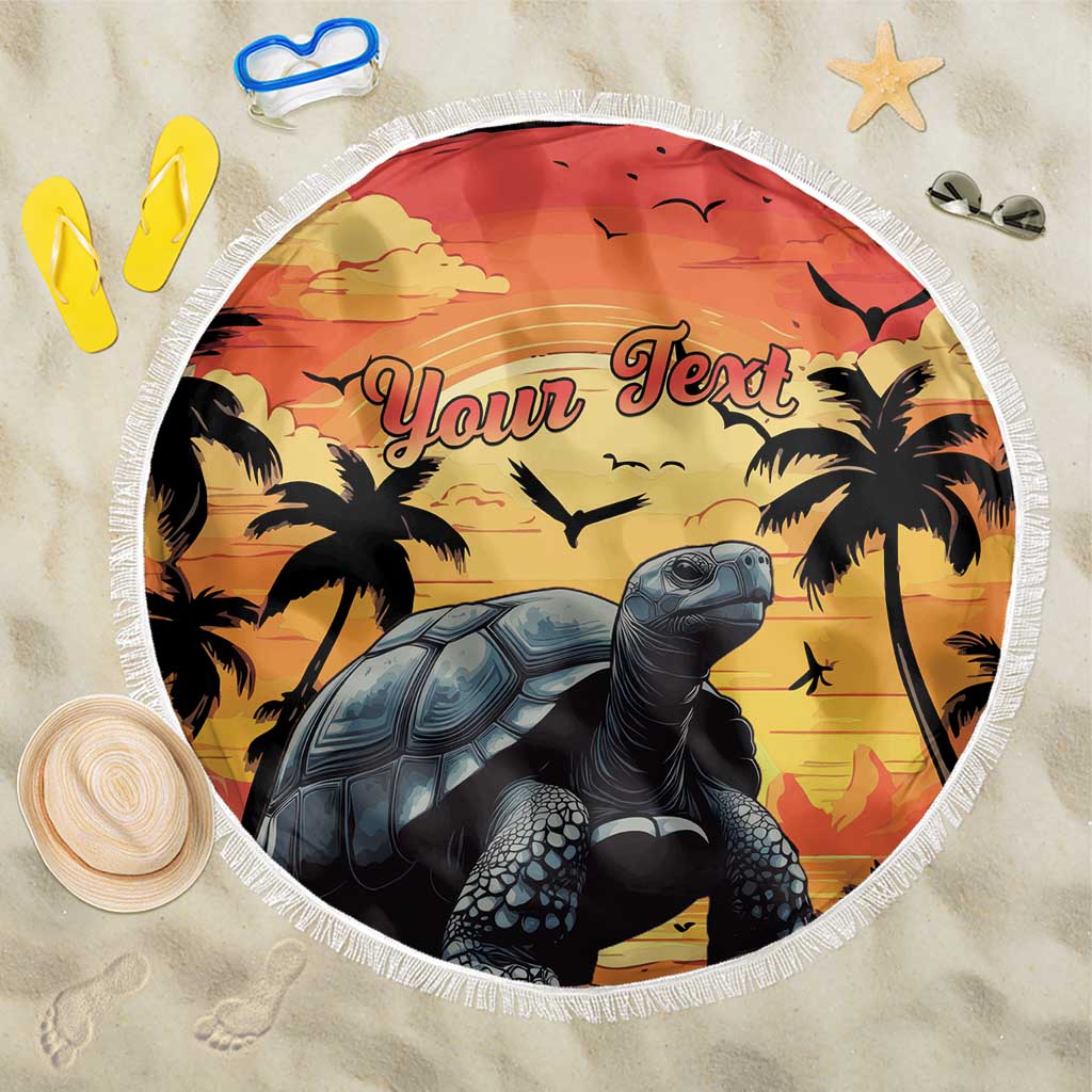 Personalised Seychelles Aldabra Giant Tortoise Beach Blanket Beach Sunset - Wonder Print Shop