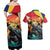 Personalised Seychelles Aldabra Giant Tortoise Couples Matching Off Shoulder Maxi Dress and Hawaiian Shirt Beach Sunset - Wonder Print Shop