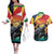 Personalised Seychelles Aldabra Giant Tortoise Couples Matching Off The Shoulder Long Sleeve Dress and Hawaiian Shirt Beach Sunset - Wonder Print Shop