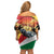 Personalised Seychelles Aldabra Giant Tortoise Family Matching Off Shoulder Short Dress and Hawaiian Shirt Beach Sunset - Wonder Print Shop