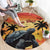 Personalised Seychelles Aldabra Giant Tortoise Round Carpet Beach Sunset